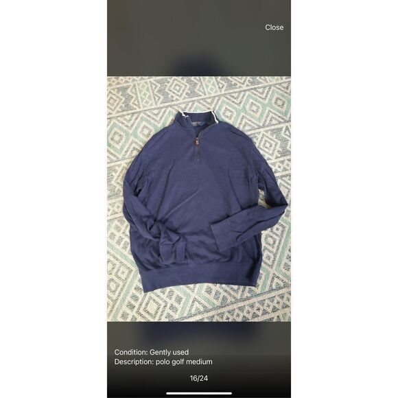 Ralph Lauren Polo Golf Blue Quarter Zip - Picture 2 of 2